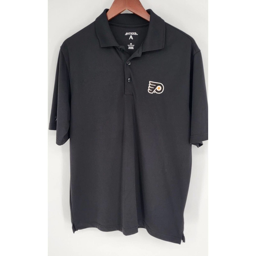Antigua Black Philadelphia Flyers NHL Polo Men's M